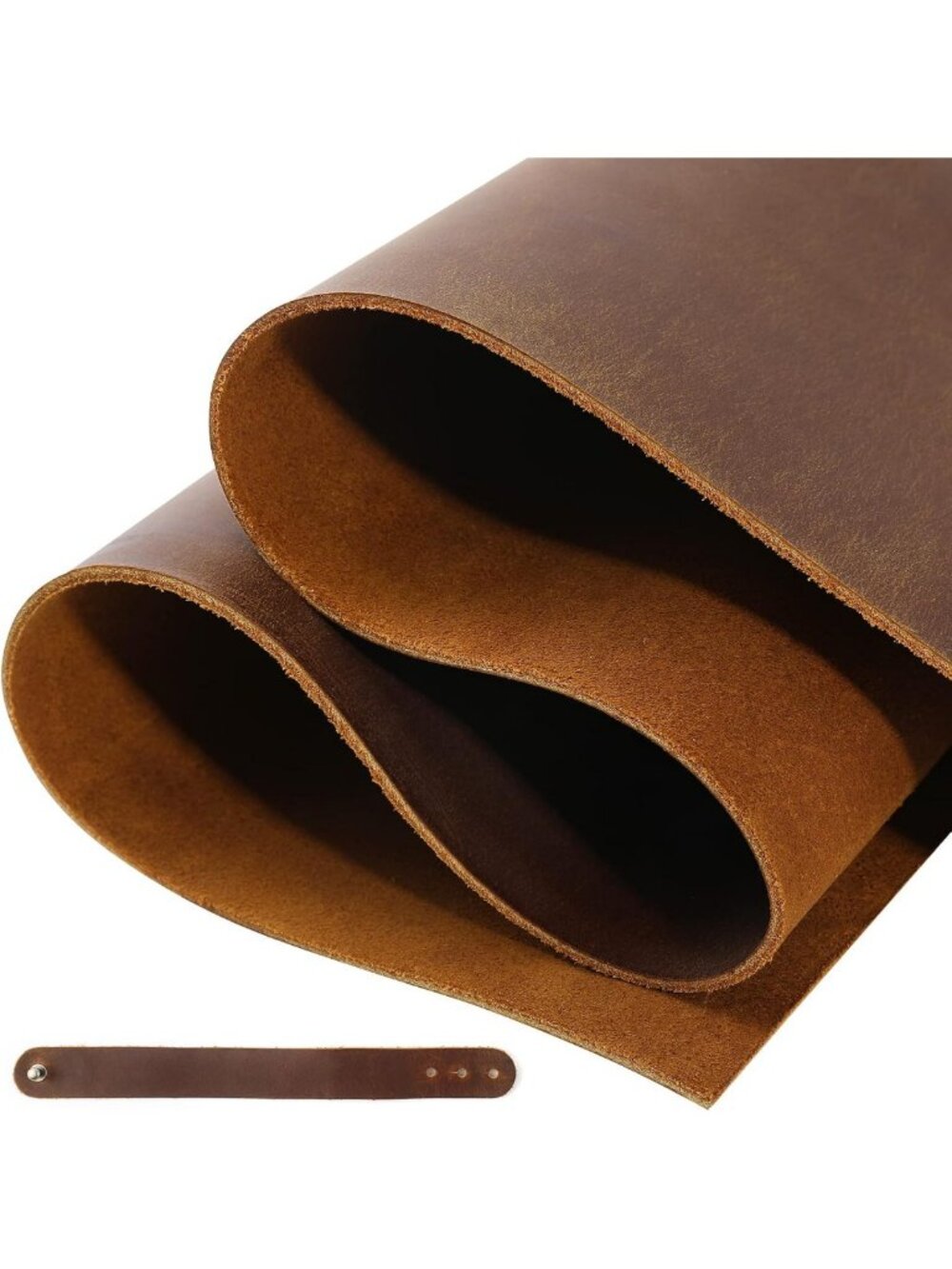 Genuine 12"x24" Dark Brown Full Grain Leather Sheets for Crafting & Tooling